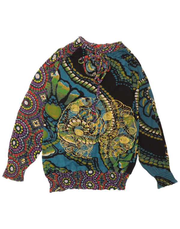 Desigual Donna Abstract Pattern Camicetta Top UK 14 Medio Multicolore