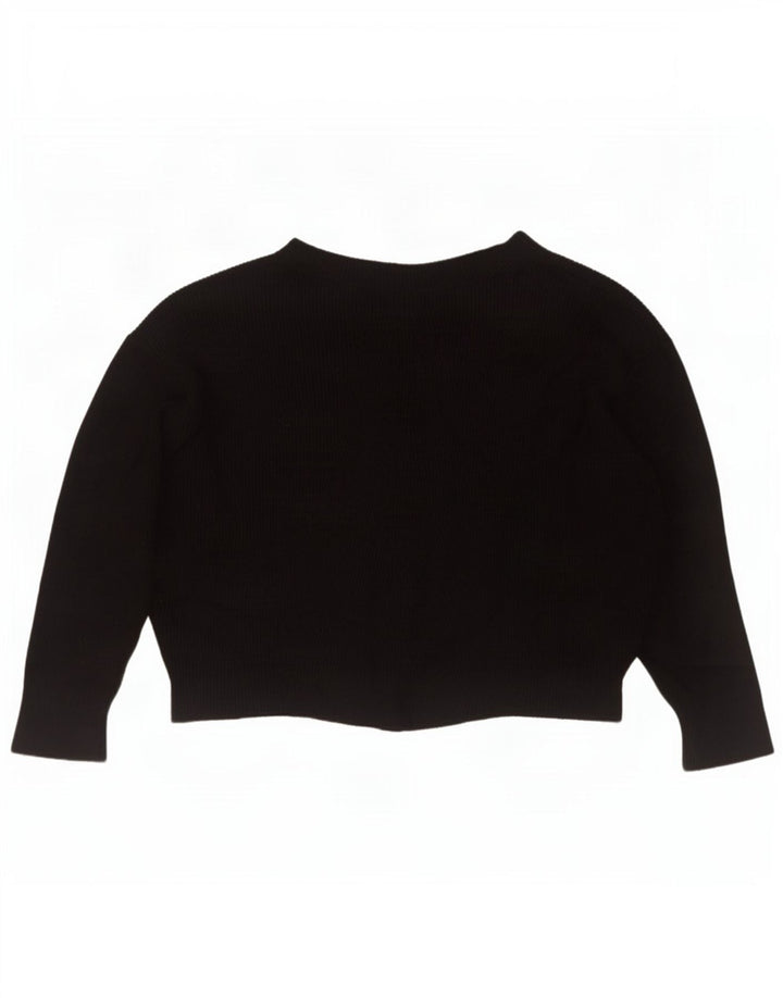 Übergroßer Damen-Pullover mit U-Boot-Ausschnitt von Zara, Gr. 14, mittlere schwarze Viskose