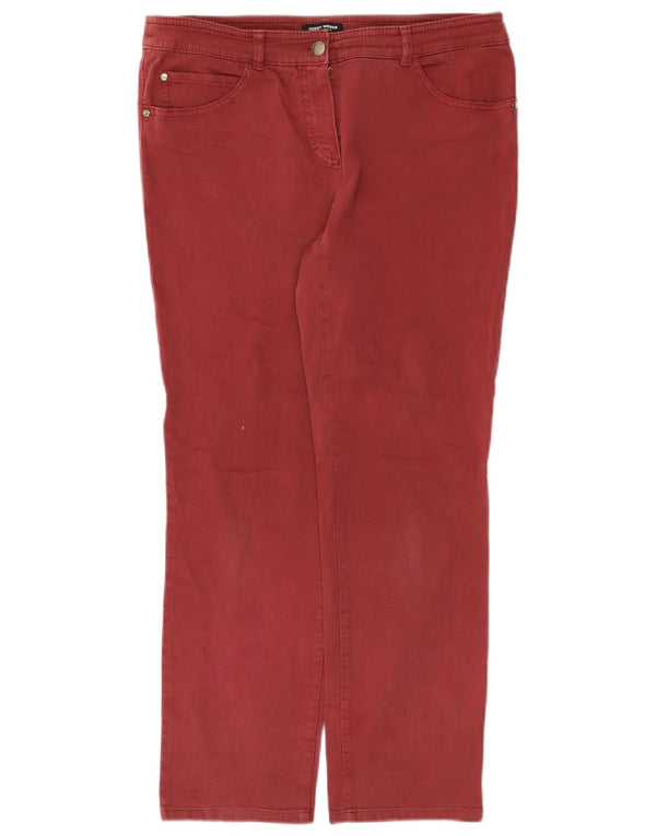 Pantaloni casual dritti da donna Gerry Weber UK 14 Large W32 L27 Maroon