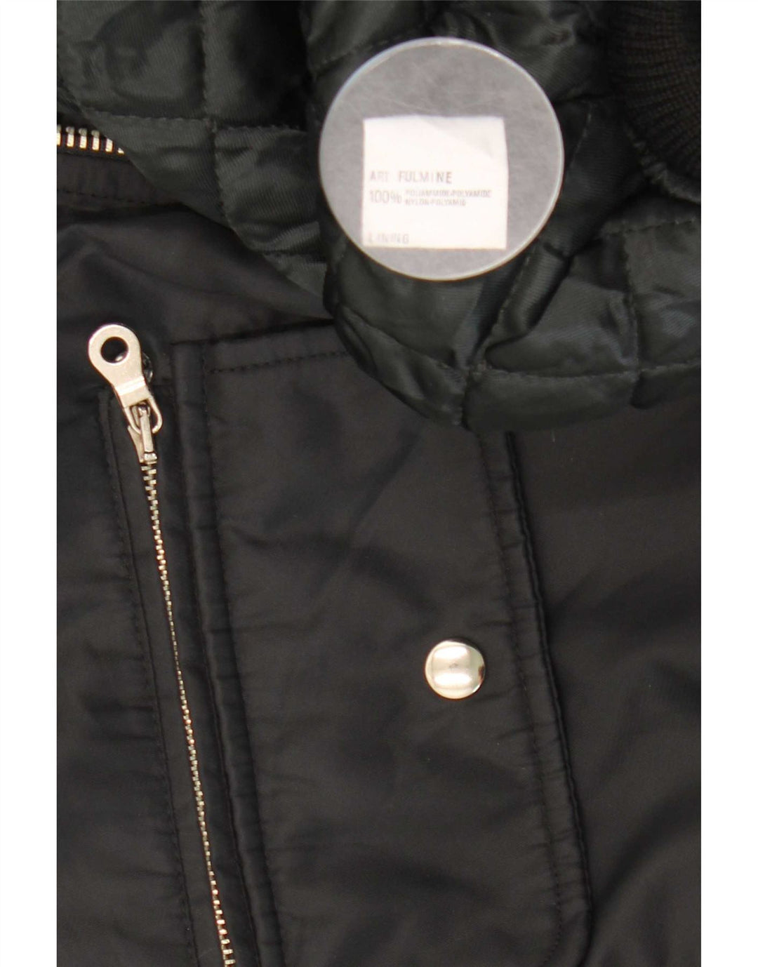 Swish Womens Crop Bomber Jacket IT 42 Medium Sort Polyamid