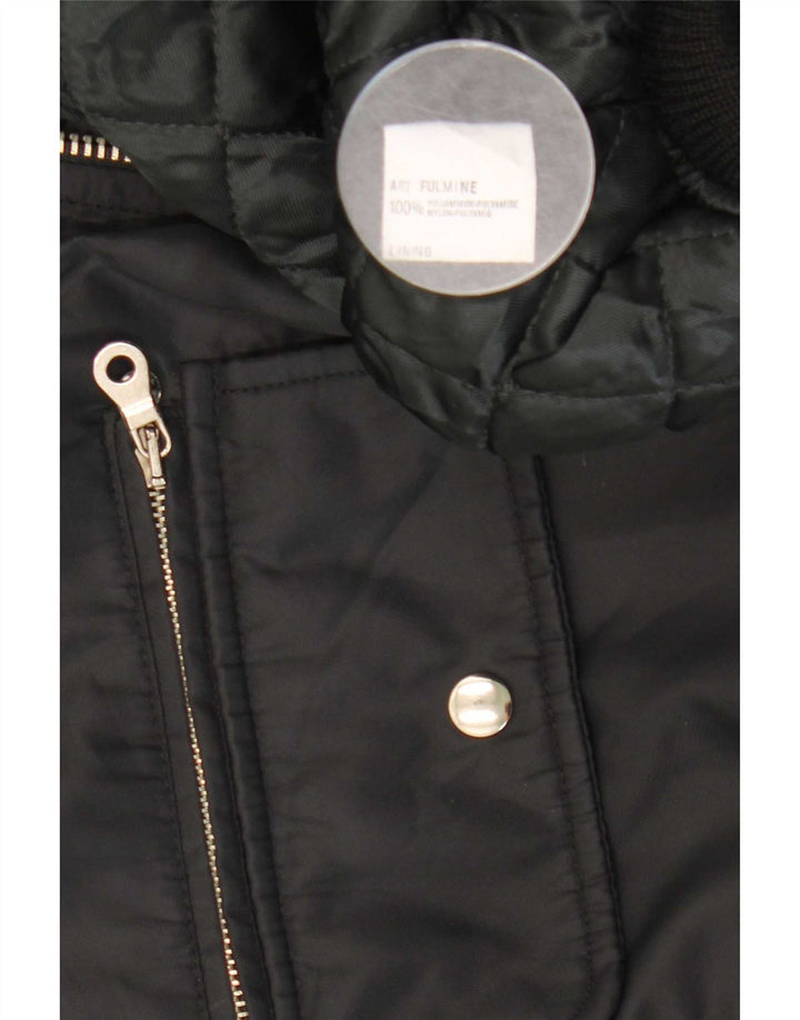 Swish Womens Crop Bomber Jacket IT 42 Medium Sort Polyamid
