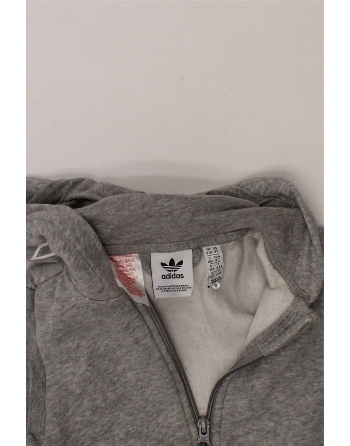ADIDAS Boys Sleeveless Zip Hoodie Sweater 3-4 Years Grey Cotton Vintage Adidas and Second-Hand Adidas from Messina Hembry 