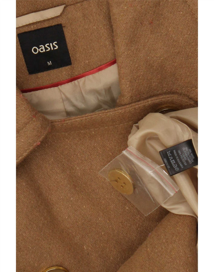 Oasis Zweireihiger Damenmantel UK 12 Mittelbeige Wolle