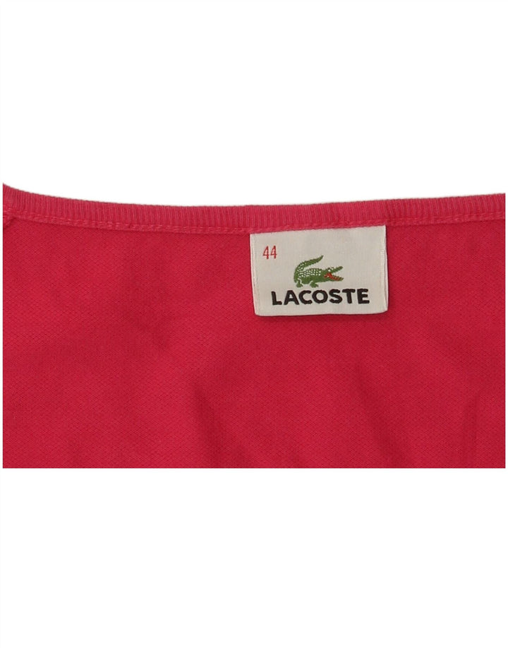 LACOSTE T-Shirt Femme Top Taille 44 Large Rouge