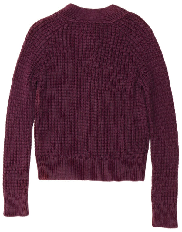 Marks & Spencer Womens Autograph Cardigan Sweater UK 14 Large Purple Cotton