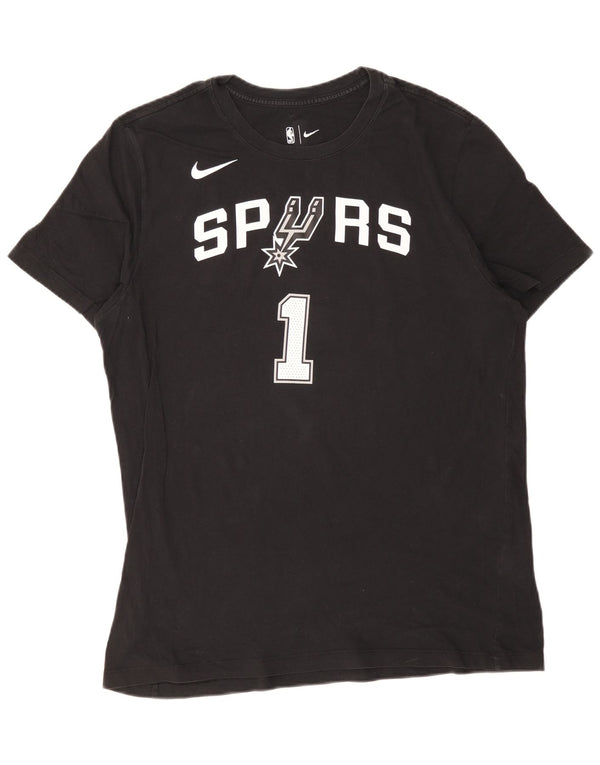 Nike Mens San Antonio Spurs grafikus póló felső XL fekete pamut