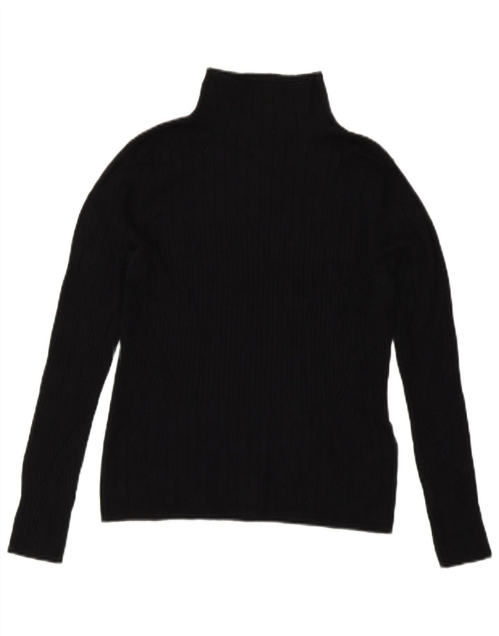 Marks & Spencer Womens Roll Neck Jumper Sweater UK 10 Small Black Viscose