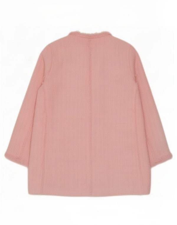 Zara Mujer Chaqueta Blazer Larga UK 40 XL Algodón Rosa