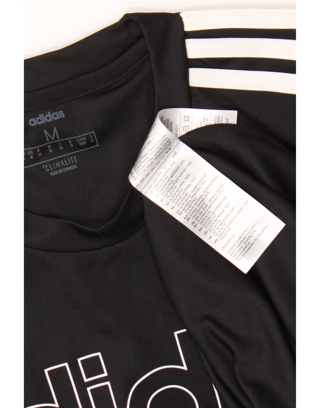 Adidas Herre Climalite Grafisk T-Shirt Top Medium Sort Polyester