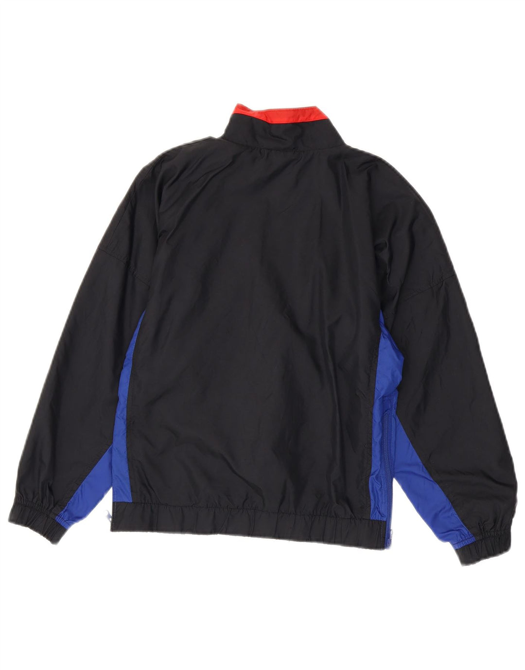 NIKE Boys Pullover Tracksuit Top 7-8 Years Small Black Colourblock