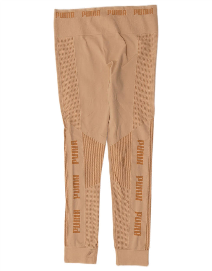 Puma Womens Graphic Leggings UK 12 Medium Beige