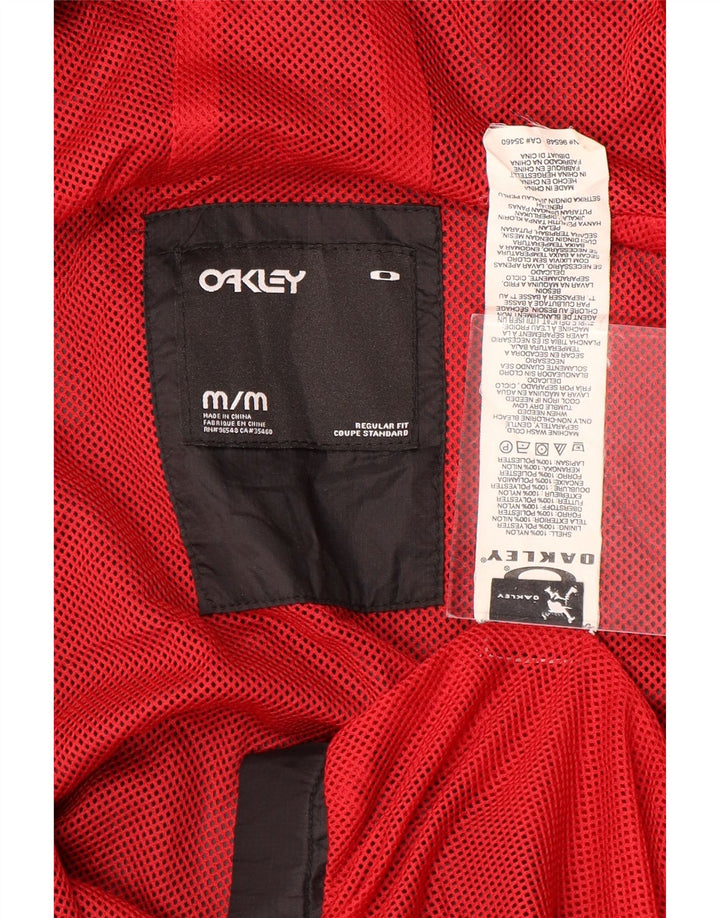 Oakley Mens Hooded Regular Fit Rain Jacket UK 38 Medium Black Nylon
