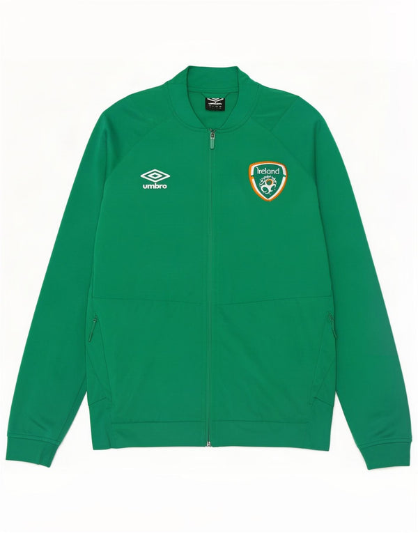 Umbro Mens Ireland Tracksuit Top Jacket Small Green Polyester