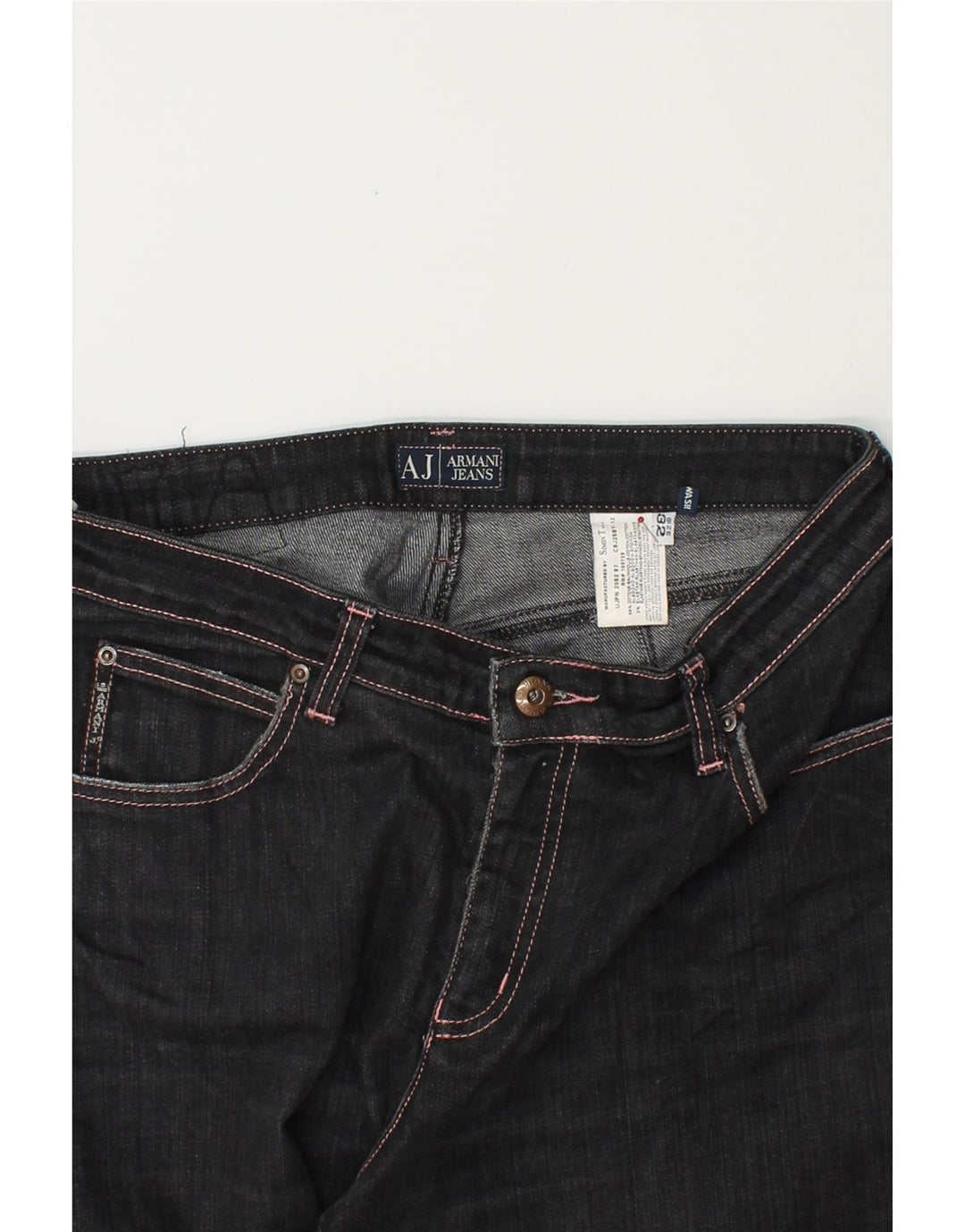 ARMANI Womens Straight Jeans W32 L27  Black Cotton Vintage Armani and Second-Hand Armani from Messina Hembry 
