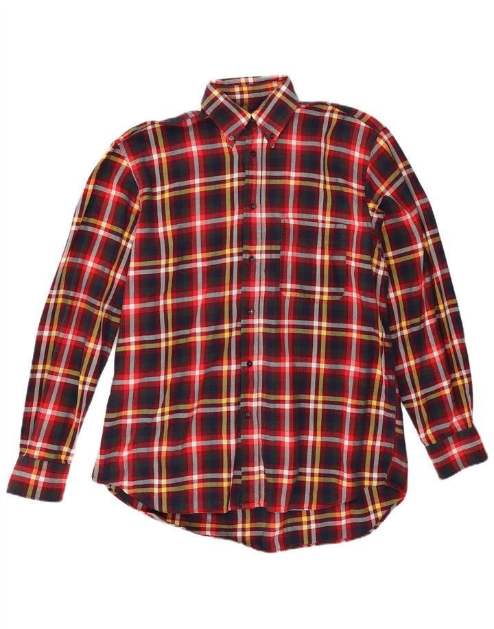 Vintage Mens Flannel Shirt Size 16 41 Large Red Check