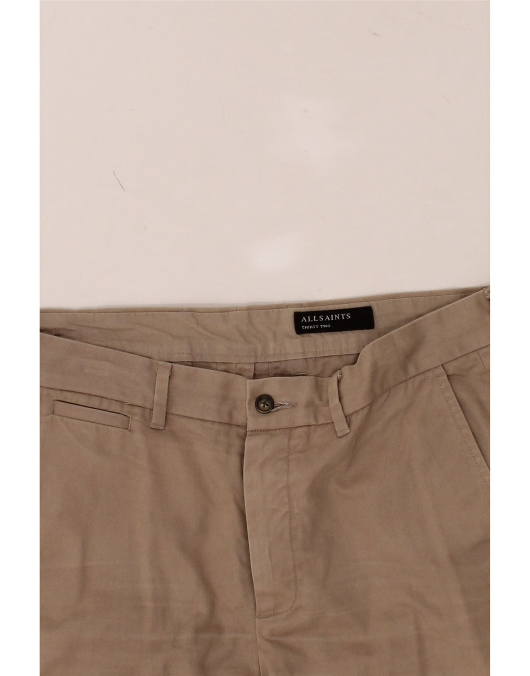 ALL SAINTS Mens Straight Capri Trousers W32 L24 Beige Cotton Vintage All Saints and Second-Hand All Saints from Messina Hembry 
