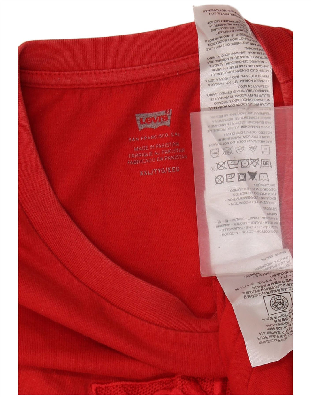 Levi's Mens Graphic T-Shirt Top 2XL Red Cotton