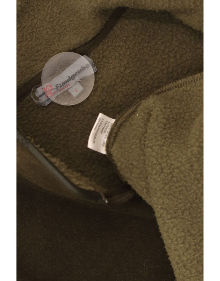 Vintage Mens Tracksuit Top Jacket Large Khaki Polyester
