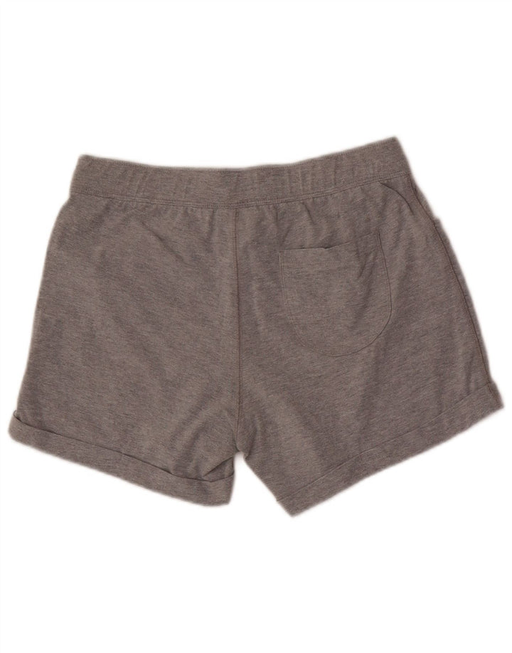 Champion Womens Sport Shorts UK 12 Medium  Grey Cotton