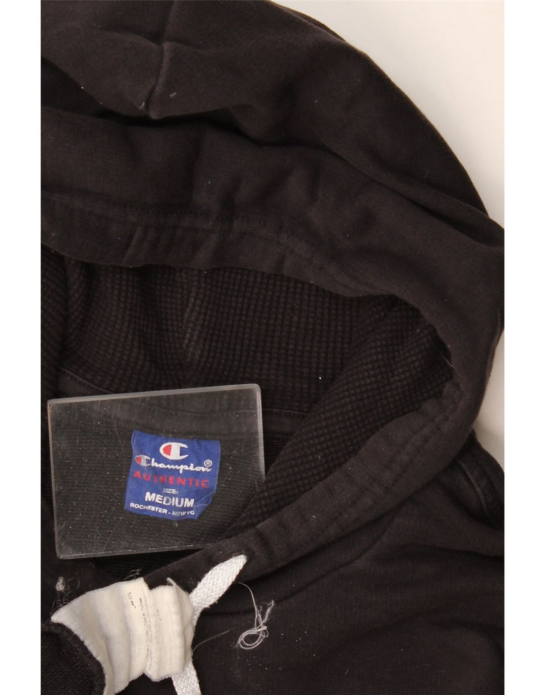 Champion Mens Graphic Hoodie Jumper Medium Black Cotton