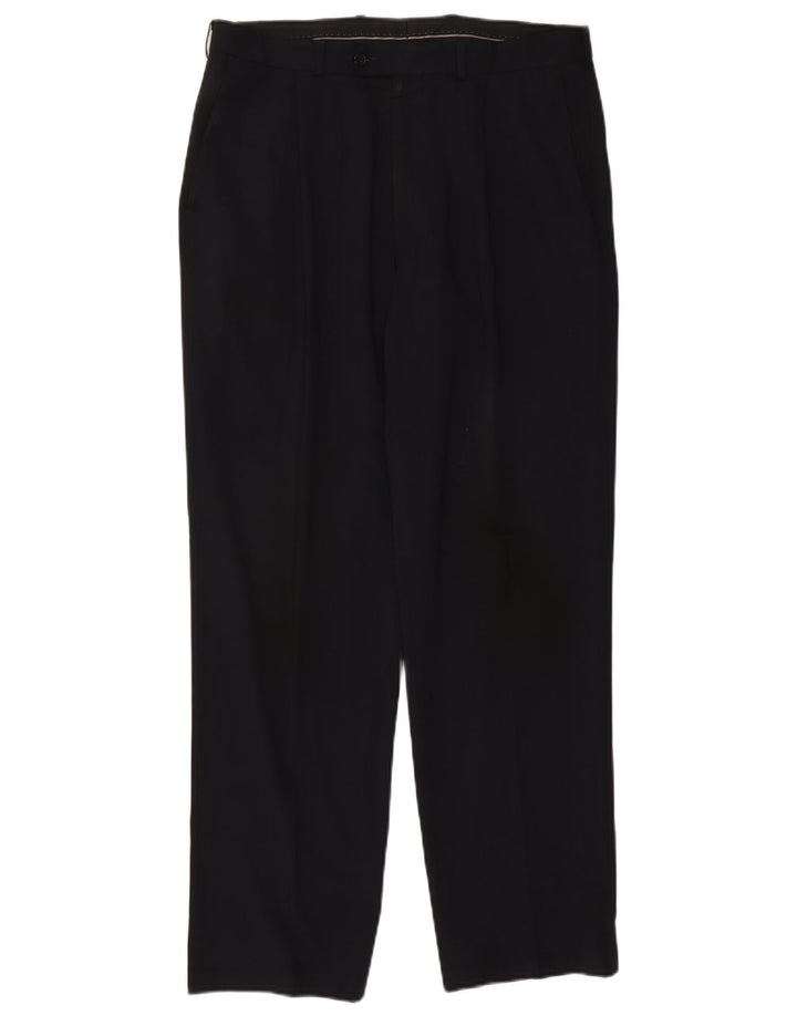 Pantaloni de costum pentru bărbați Marks & Spencer L34 L31 bleumarin poliester