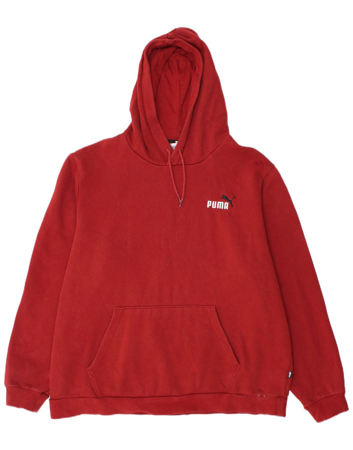 PUMA Mens Hoodie Jumper 2XL Red Cotton