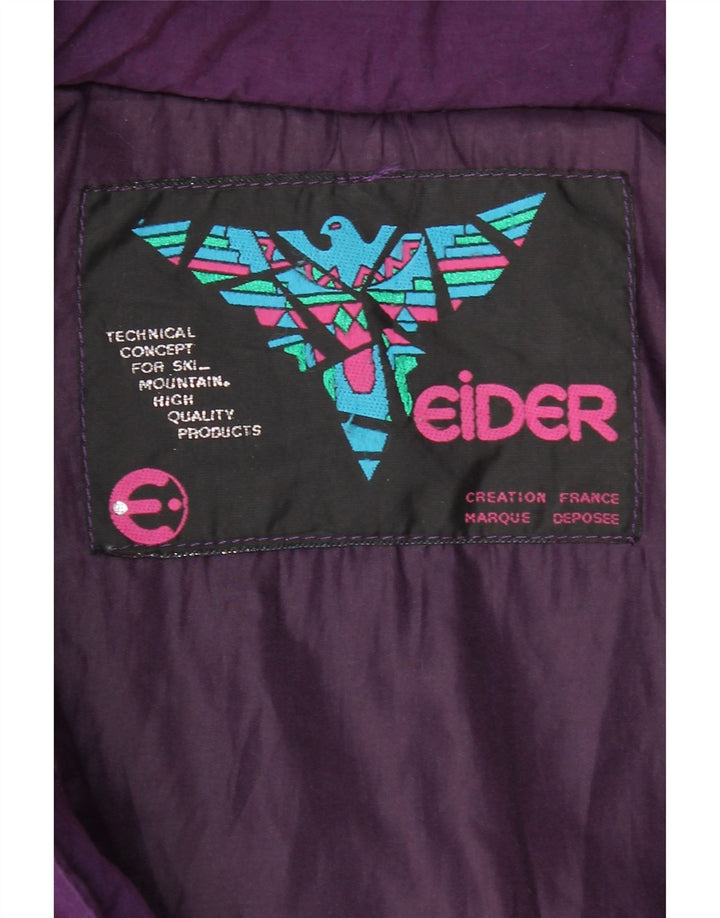EIDER Womens Graphic Hooded Ski Jacket UK 18 XL Purple Vintage Eider and Second-Hand Eider from Messina Hembry 