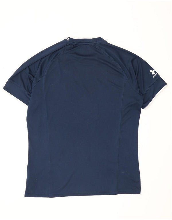 Under Armour Herre Heat Gear Grafisk T-Shirt Top XL Navy Blue Polyester