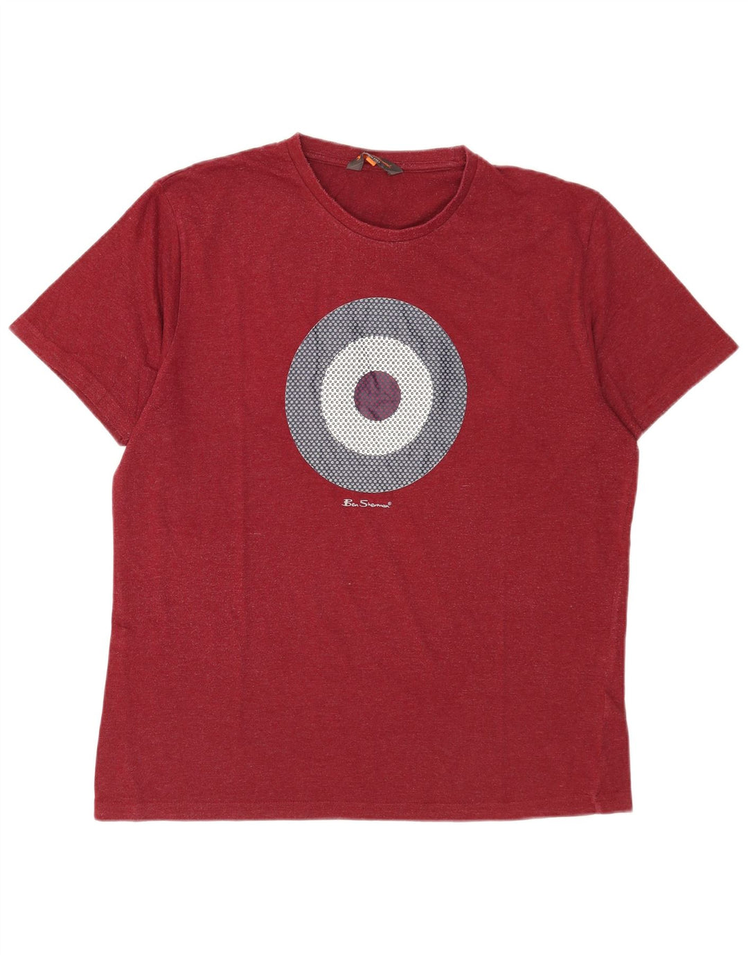 Ben Sherman Herre grafisk T-shirt Top Stor rød bomuld