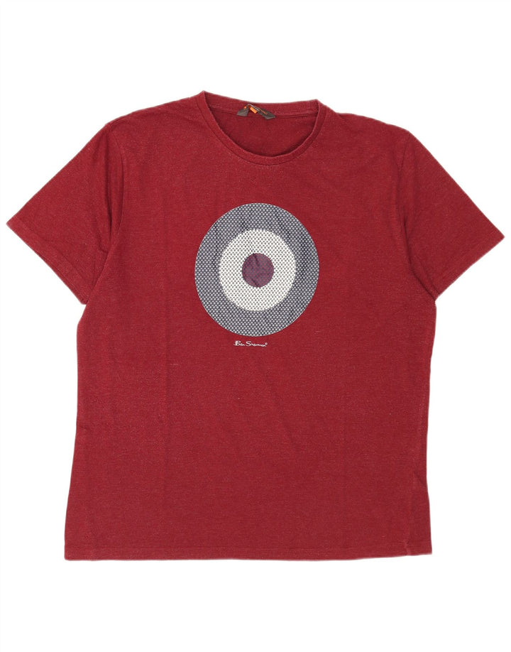 Ben Sherman Herre grafisk T-shirt Top Stor rød bomuld