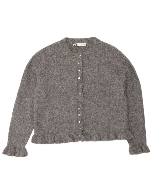 Zara Damen-Cardigan-Pullover UK 16 Large Grau Polyester