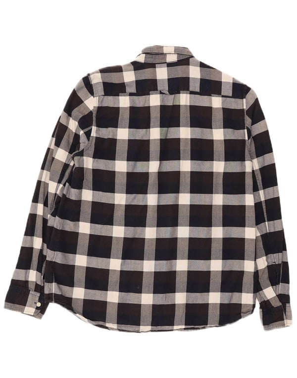 Gap Womens Classic Fit Flannel Shirt UK 14 Medium Black Ternet Bomuld