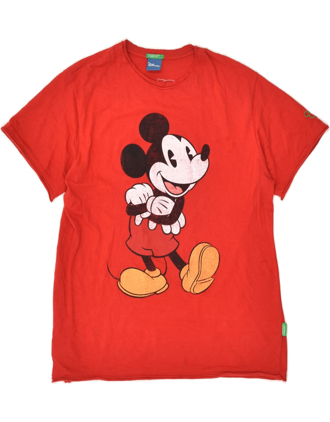 BENETTON Girls Mickey Mouse Graphic T-Shirt Top 11-12 Years Red Cotton | Vintage Benetton | Thrift | Second-Hand Benetton | Used Clothing | Messina Hembry 
