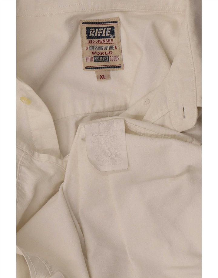 Rifle Mens Shirt XL White Cotton