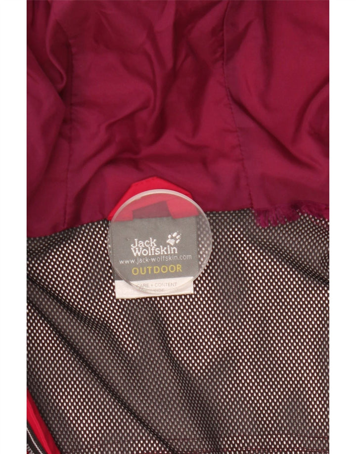 Jack Wolfskin Womens Hooded Rain Jacket UK 12/14 Medium Pink Polyamide
