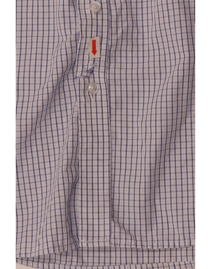 Chaps Herren-Hemd mit normaler Passform, Größe 16 16,5, große blaue Gingham-Viskose
