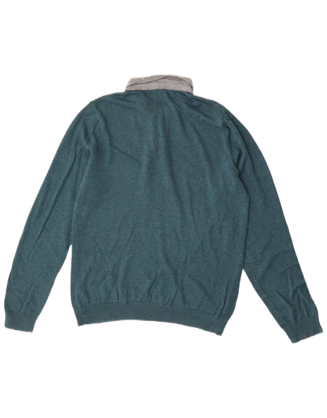 Marks & Spencer Mens Polo Neck Jumper Sweater Medium Green Colourblock