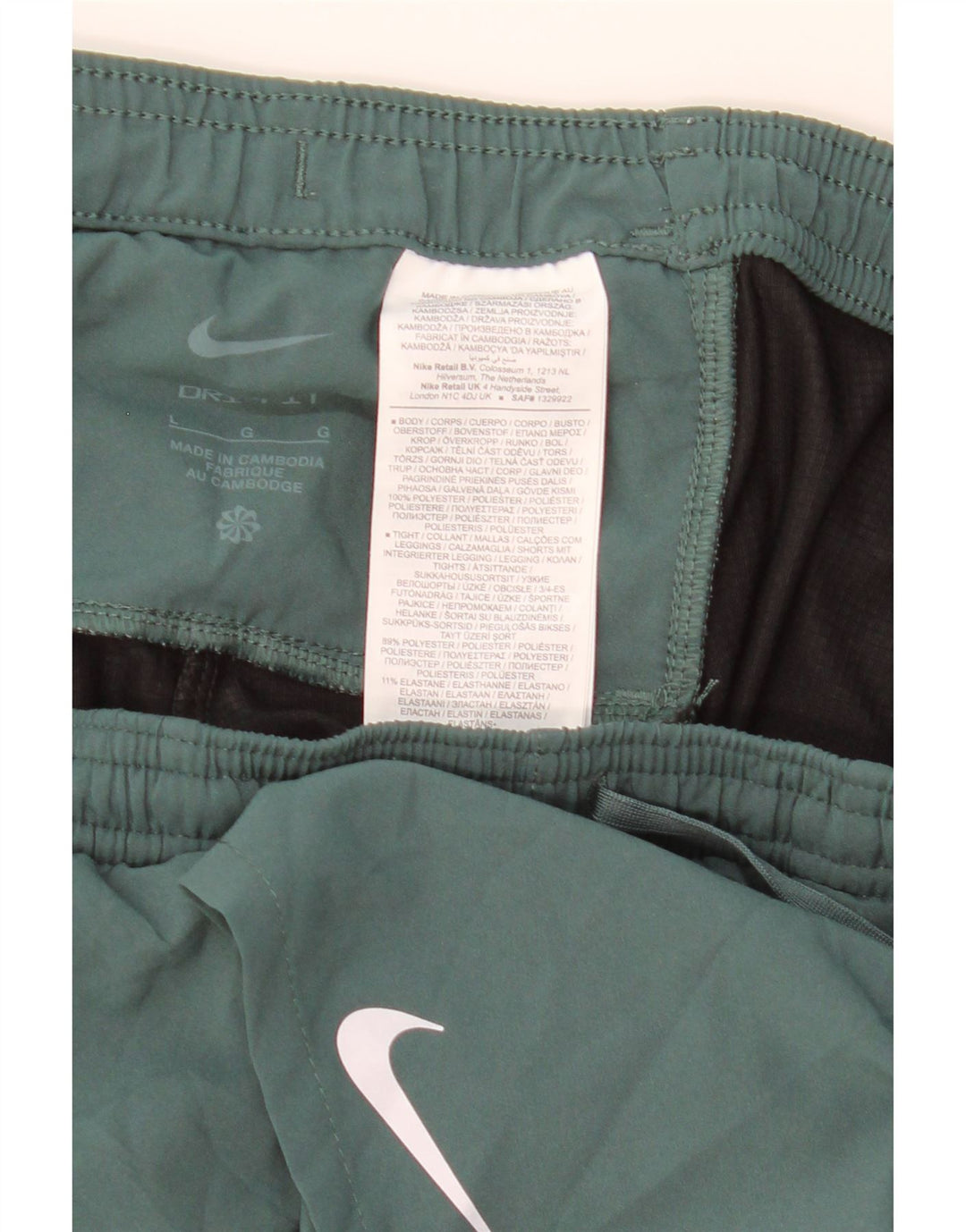 Nike Mens Dri Fit Sport Shorts Large  Green Colourblock Polyester