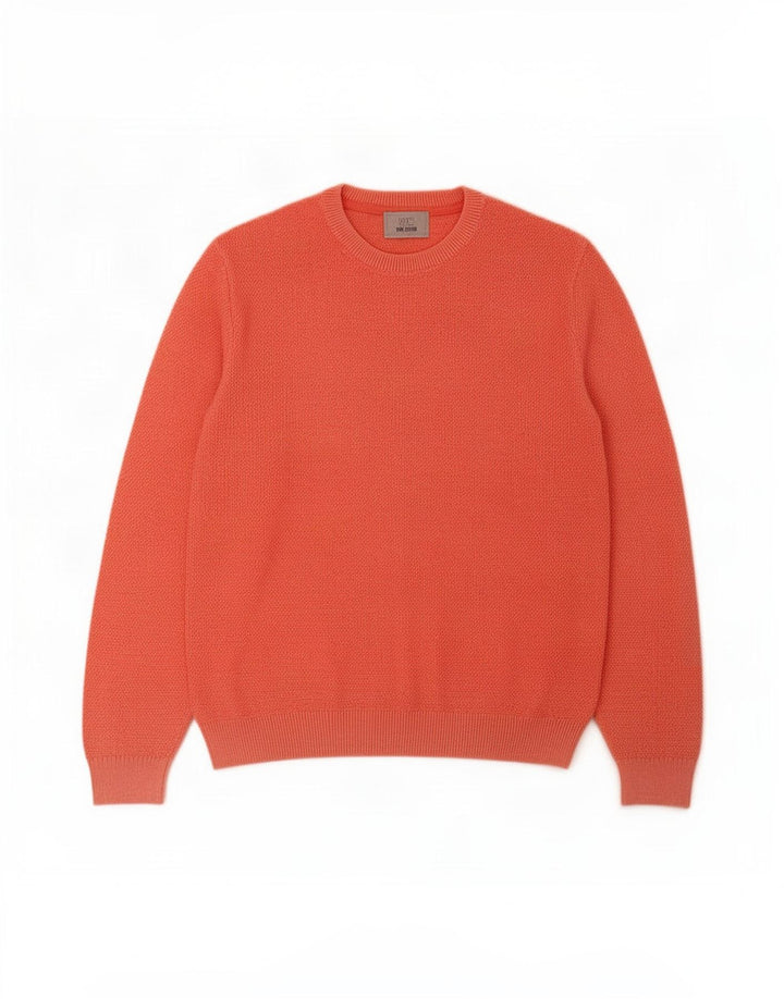 Marks & Spencer Mens Crew Neck Jumper Sweater Medium Orange Cotton