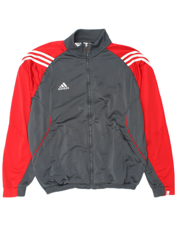 Giacca da tuta da uomo ADIDAS UK 44/46 Large Grigio Colourblock Poliestere