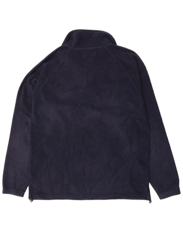 Kappa Herren-Fleecepullover mit Reißverschluss am Hals, groß, marineblaues Polyester