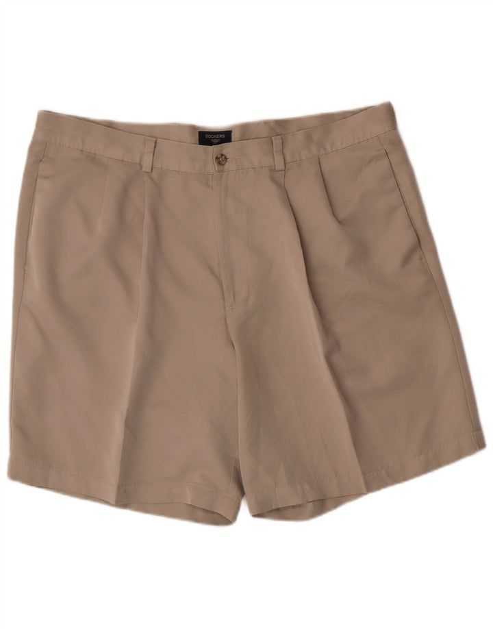 DOCKERS Mens Pegged Chino Shorts W38 XL Grey Cotton