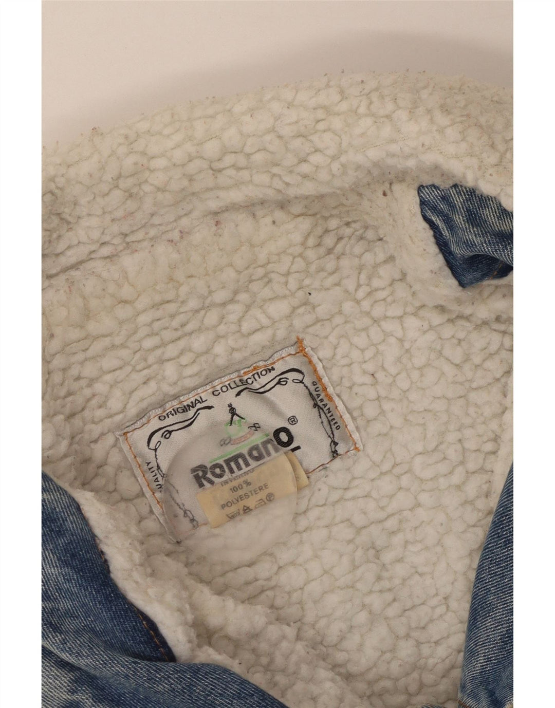 Romano Mens Sherpa Denim Jacket UK 42 XL Blue Polyester