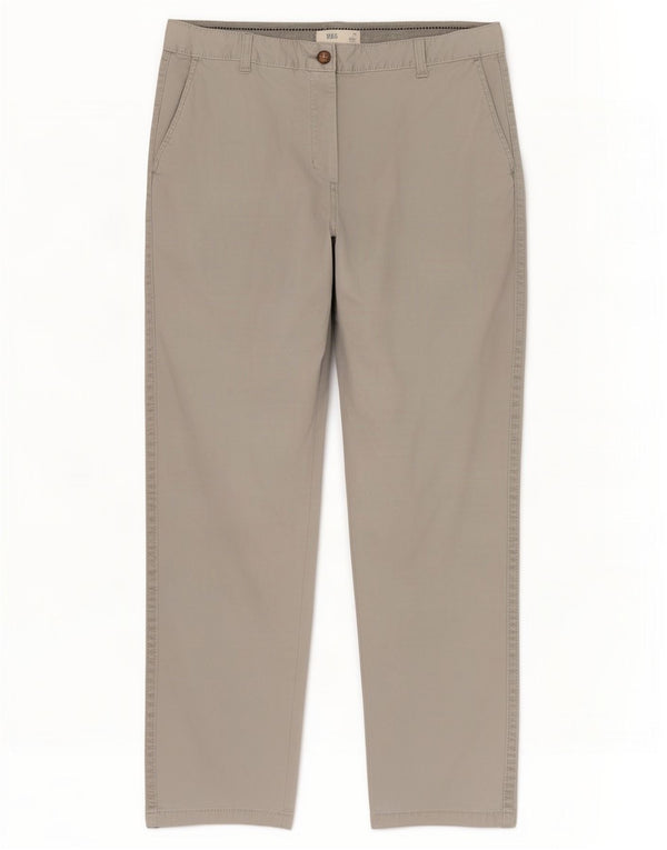 Marks & Spencer Womens Straight Chino Trousers UK 10 Small W30 L26 Grey