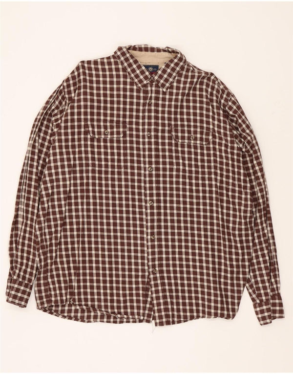 Camicia da uomo in flanella Wrangler XL in cotone a quadri marrone