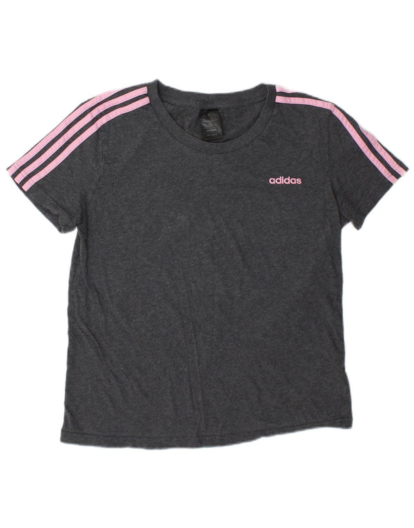 T-shirt Adidas da donna Top UK 16/18 grande cotone grigio