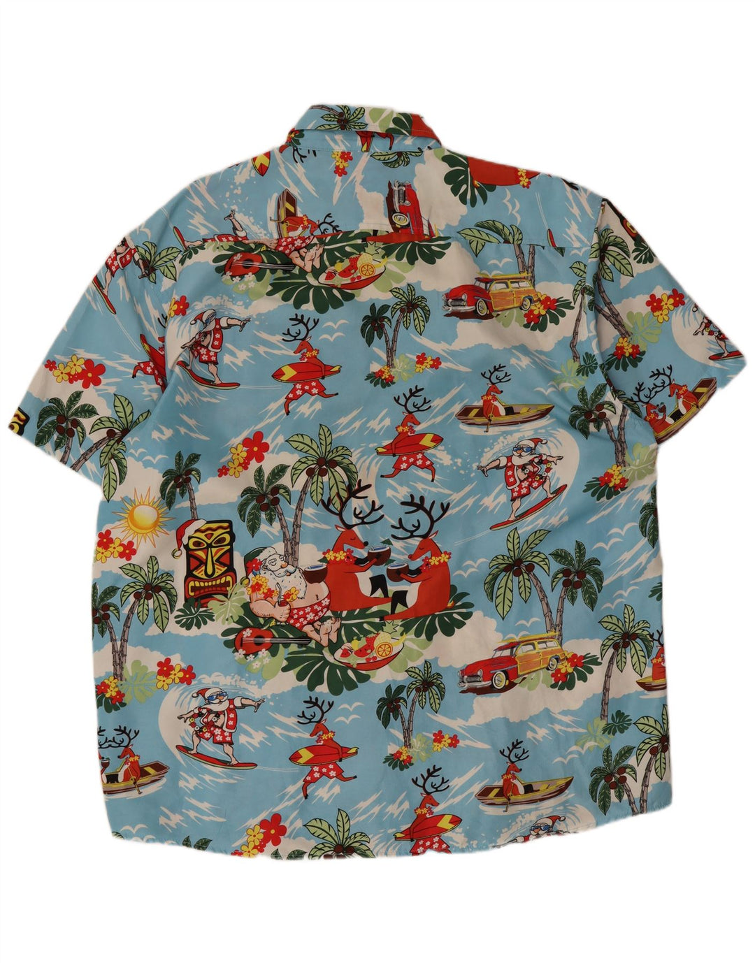 Lowes Chemise hawaïenne à manches courtes pour homme Grand bleu Polyester