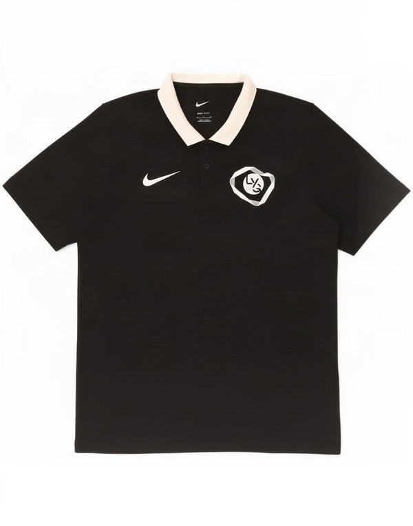 Nike Mens Dri Fit Graphic Polo Shirt Medium Black Polyester