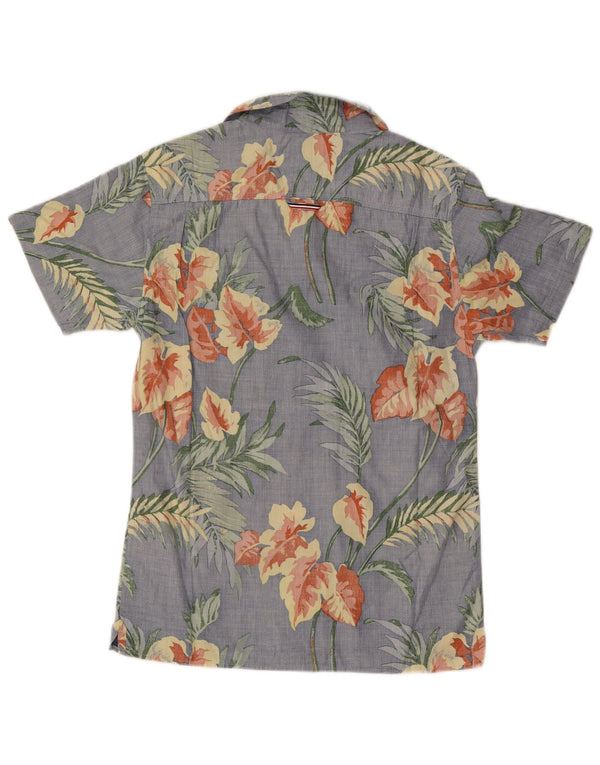 Tommy Hilfiger Kortærmet Herre Regular Fit skjorte XS Blue Floral Hawaiian