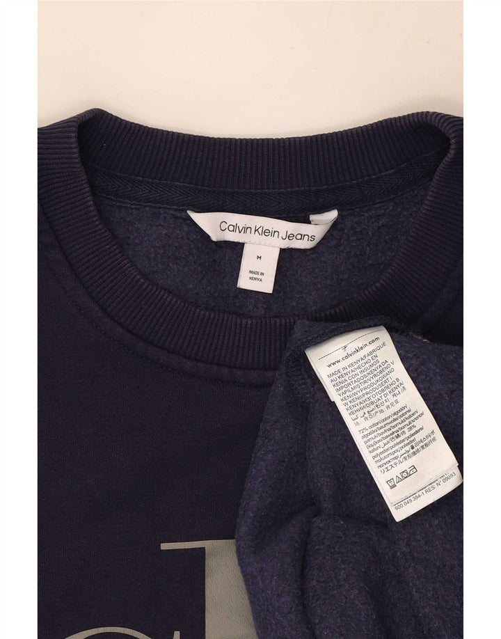 Calvin Klein Jeans Herre grafisk sweatshirt Jumper Medium Navyblå Bomuld